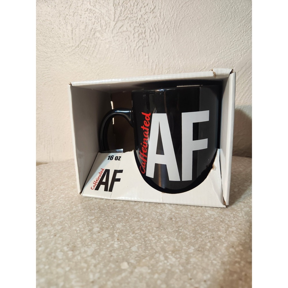 NEW~Caffeinated AF Mug-Funny Tea Hot Cocoa Coffee Cup-Novelty Birthday Gift Idea - Picture 2 of 7